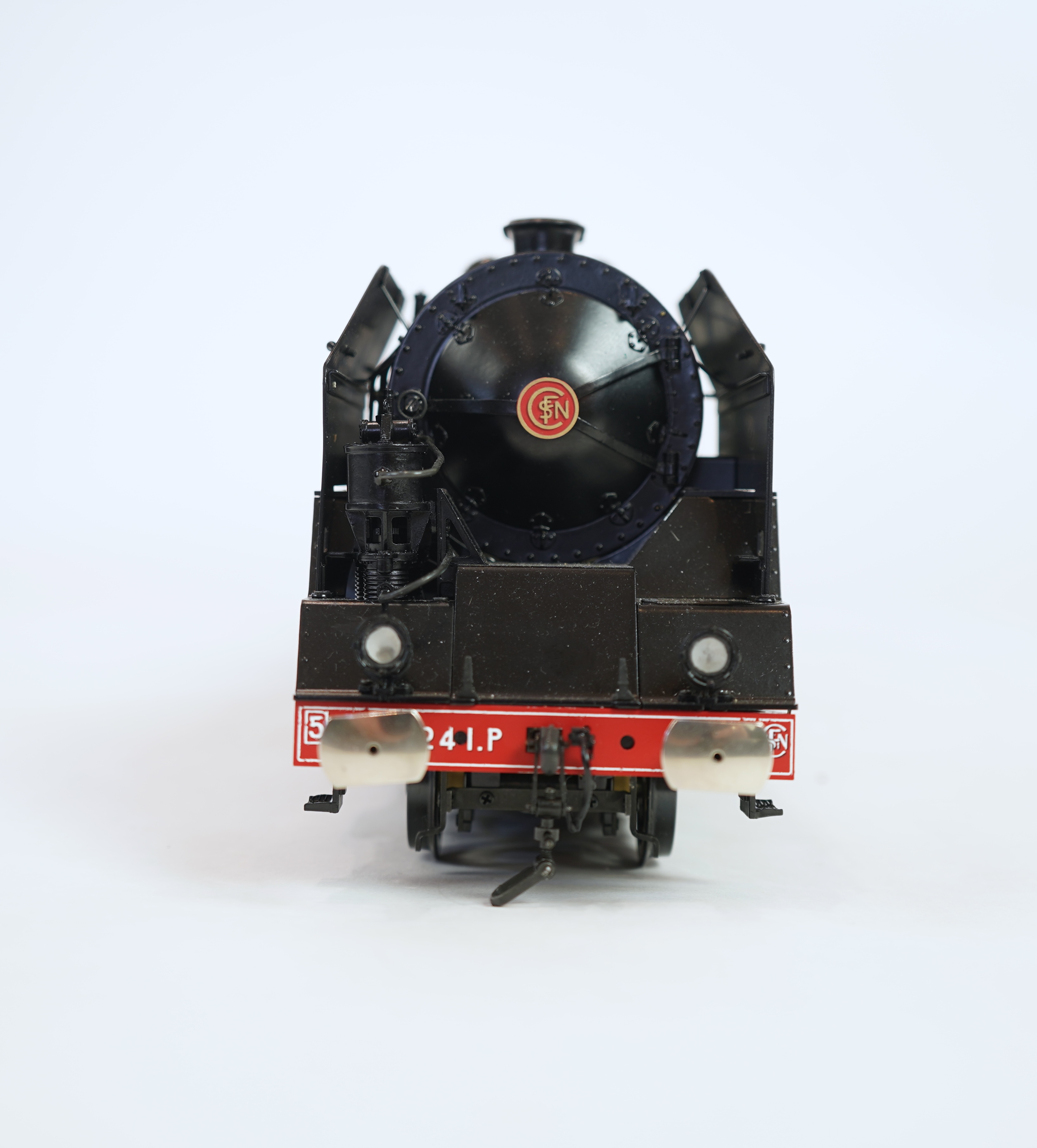 A Gauge One Aster Hobbies live steam French SNCF Class 241.P.1, 4-8-2 locomotive with bogie tender, the kit built version, spirit fired working four cylinder motion, with grate and tools for conversion to coal firing, as